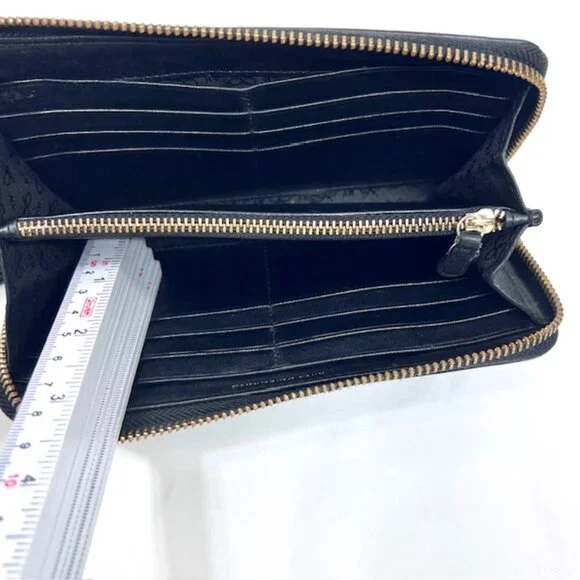 2 Vintage Wallets black leather full zip COACH & Ana Hindmarch with Studs (70) - Picture 11 of 11